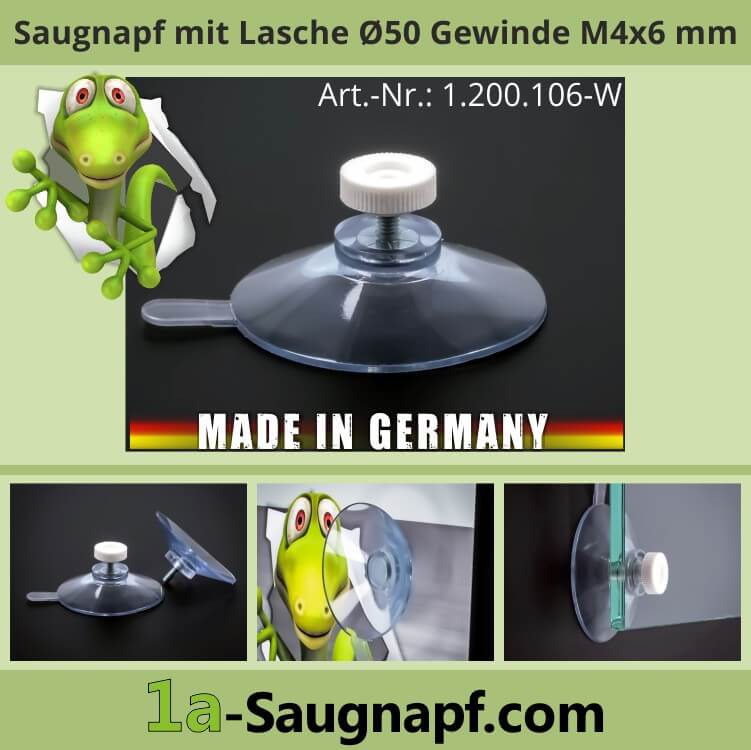 Saugnapf mit 2x Klemme 4-6+9-12 mm auf Blister