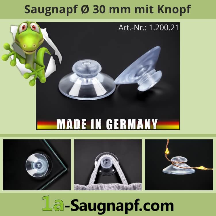 10 Stück Saugnapf / Haftsauer mit Klammer, Klemme Ø 30mm