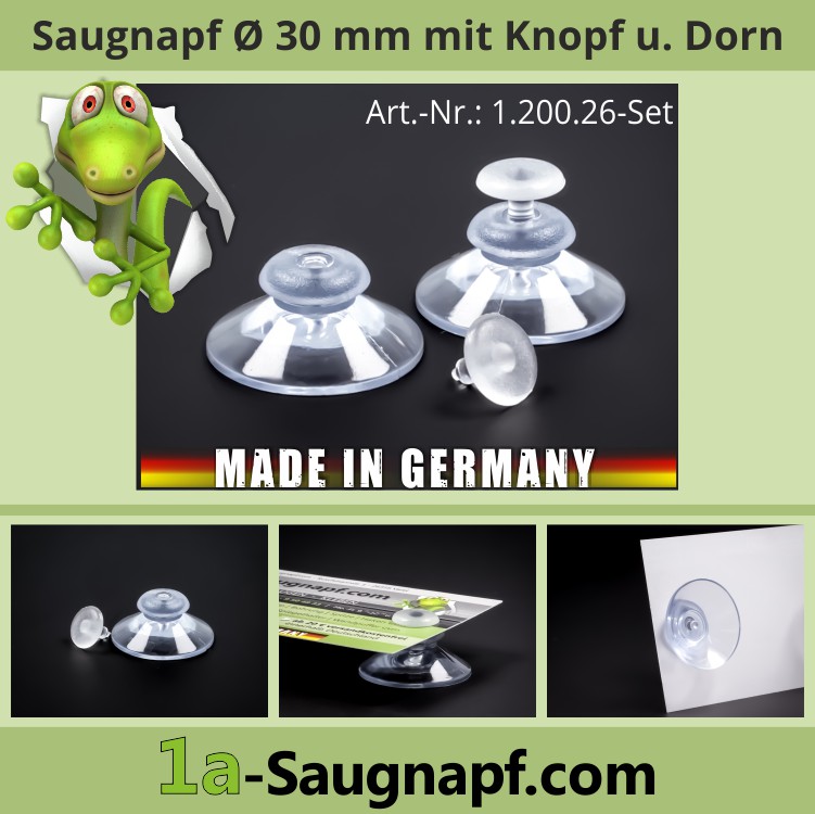 Saugnapf 45mm mit rundem Knopf Saugnäpfe Deko Sauger Fensterlutscher 1-50 Stk 
