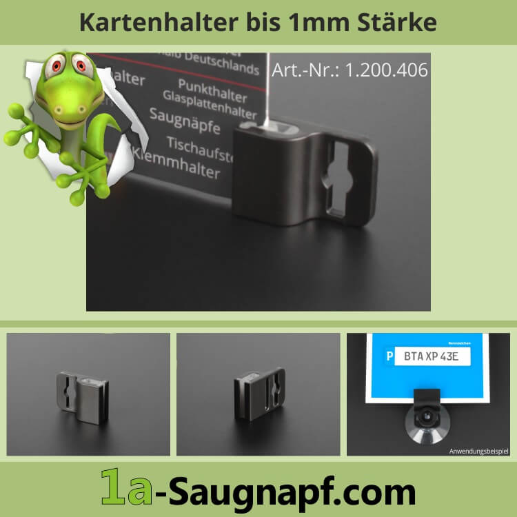 ab 0,49 € Kartenhalter Gripper kaufen, Ausweishalter Kartenhalter für  Saugnapf oder Band 17x25 mm Gripper - , alles für die  Schilderbefestigung, Glashalter, Abstandhalter, Saugnäpfe