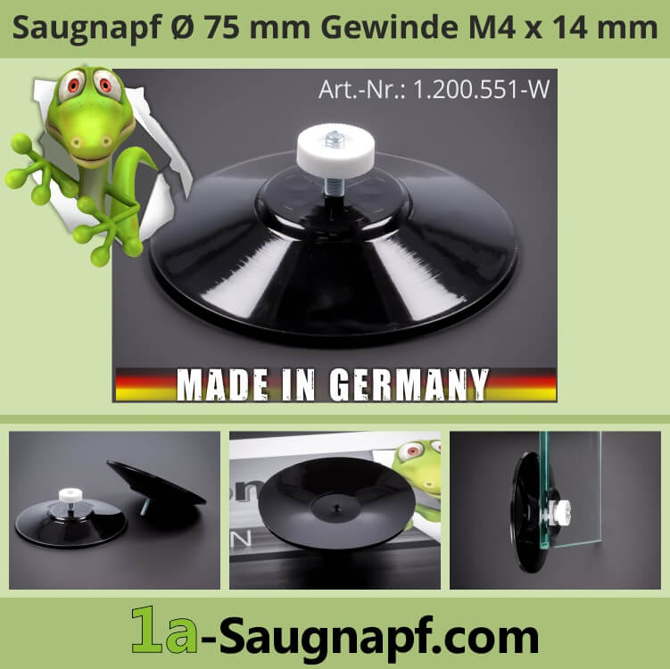 DanDiBo Wandhaken 2x Saugnapf mit Gewinde Ø 40mm M5x10mm + Mutter