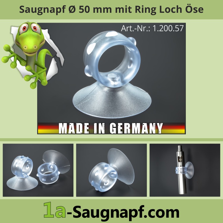Saugnapf 50 mm Loch Ring Kragen für Vasen Reagenzgläser Deko Saugnäpfe