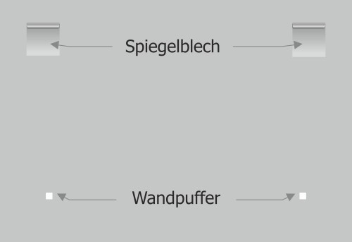 Montage: Schaumstoff Abstandhalter Wandpuffer klebend