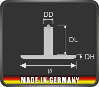 Plexiglas Dorn für die Befestigung an Saugnäpfen mit Loch oder Bohrung Plexiglas Dorn für die Befestigung an Saugnäpfen mit Loch oder Bohrung