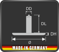 Plexiglas Dorn für die Befestigung an Saugnäpfen mit Loch oder Bohrung