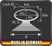 Saugnäpfe 30 mm mit elliptische Schlaufe Saugnäpfe 30 mm mit elliptische Schlaufe