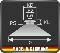 Saugnapf 40 mm mit Knopfausbildung | Saugnäpfe | Kopf