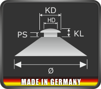 Saugnapf 30 mm mit kleinem Linsenknopf | Saugnäpfe | Kopf Saugnapf 30 mm mit kleinem Linsenknopf | Saugnäpfe | Kopf